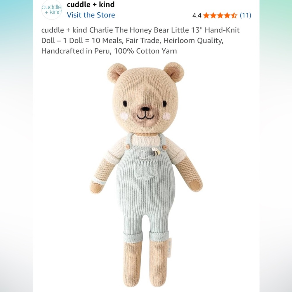 Like new Cuddle & Kind 13” Honey Bear
